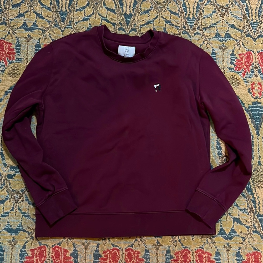 A-dam Adam Pulp Fiction Embroidered Sweatshirt Burgundy X-Large. XL. GUC